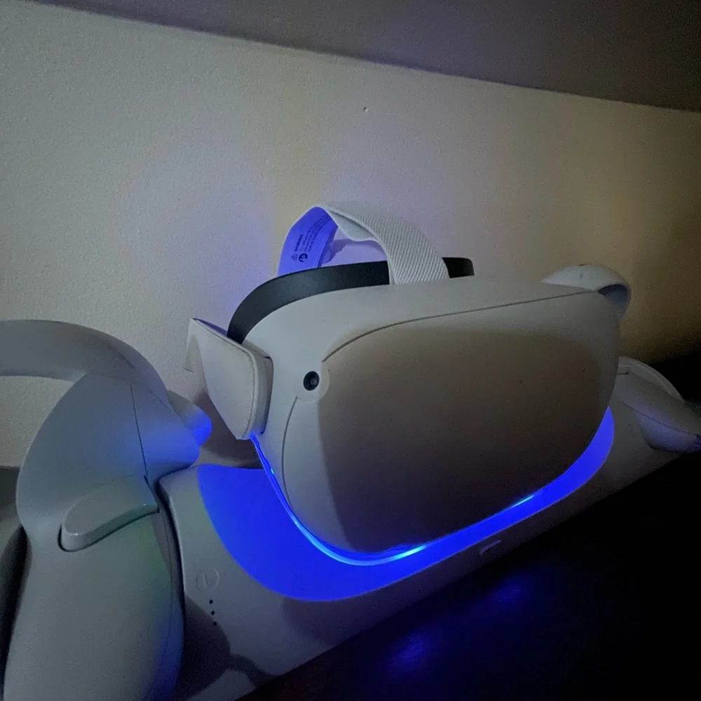 Sony White and Blue Standalone VR Headset with LED Illumination